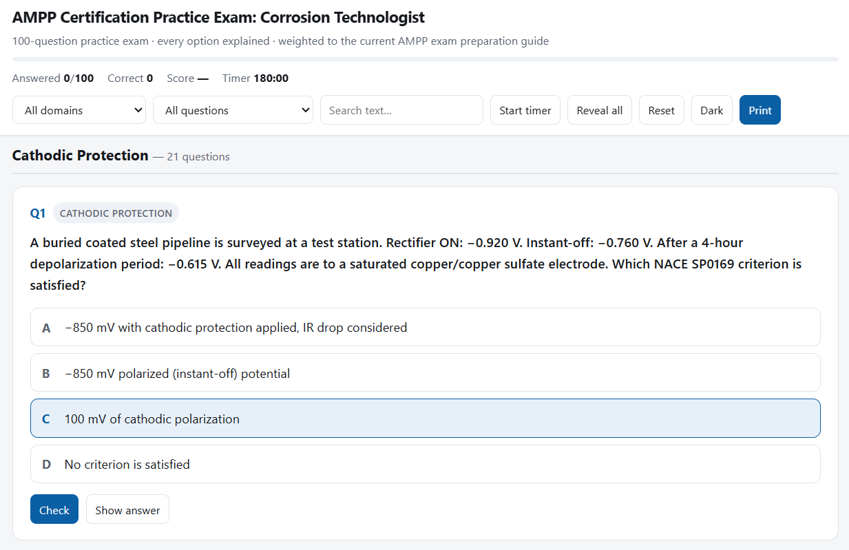NACE (AMPP) Certification Practice Exams